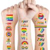Pride Day Temporary Tattoos for Gay, 10 Sheets LGBT Rainbow Flag Tattoos Stickers Waterproof Fake Tattoo Stickers For Pride Equality Parades and Celebrations Pride Accessories