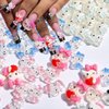 40 Pcs Cute Cartoon Nail Charms Kawaii Nail Decals Flatback Resin Design 3D Nail Charms for Acrylic Nails Rhinestone Supplies Cute Cat Nail Decoration DIY Nail Accessories