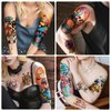 Temporary Tattoo Adult Sleeve, Sugar Skull Mushroom Floral Tribal Eye Half Arm Sleeve Fake Tattoos for Adults Women Men, Waterproof Tiny Tattoos Sticker for Girls Boys and Kids, 77 Sheets