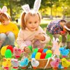 Govetom 8 PCS Jumbo Easter Eggs Filled with Wind Up Chicks & Plush Bunny Easter Basket Stuffers for Toddler Teens Boys Girls Easter Egg Hunt Filling Treats Easter Basket Stuffers Easter Party Favor