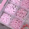 Pink 3D Nail Charms and Gems Flatback Nail Pearls Set, 8 Styles Nail Bows Charm, 8 Nail flowers Butterlies, Star Heart Moon Shell Bear Cute Nail Jewels, Nail Rhinestone for DIY Nail Art Tweezer