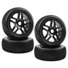 Acekeeps 4Pcs Glued RC Buggy Tires Mounted 17mm Hex 5-Spoke Solid Wheels OD 115mm for 1/8 Arrma Typhon Losi 8IGHT HSP HPI Kyosho Off-Road Car