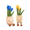 XIZHI 2Pack Tulip Plush Toy 13" Succulent Flower Pot Plush Pillow Toy Stuffed Throw Plushie Pillow Doll for Office and Kids Room Decorate,Blue+Yellow