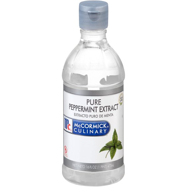 McCormick Culinary Pure Peppermint Extract, 16 fl oz - One 16 Fluid Ounce Bottle of Peppermint Extract, Made from Real Peppermint Leaves to Add Flavor to Milkshakes, Coffees, Cocktails and More