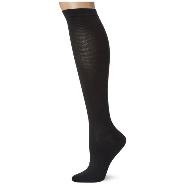 Dr. Scholl's Women's Travel Knee High Socks with Graduated Compression, Black Floral, Shoe Size: 8-10