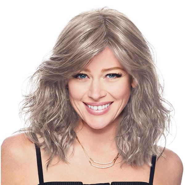 Hairdo Courtside Waves Mid-Length Soft Waves Wig, Average Size Cap, R56/60 Silver Mist