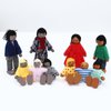 ONEST 18 Pieces Wooden Dollhouse Family Set Mini People Figures Dog Cat Sets Dollhouse Dolls Wooden Doll Family Pretend Play Figures Accessories for Pretend Dollhouse Toy