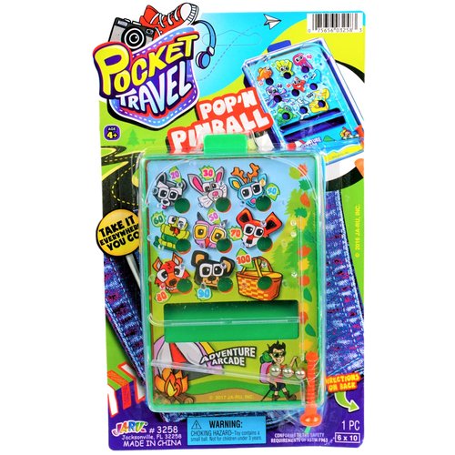 JA-RU Mini Pocket Size Pinball Game (1 Toy) Handheld Arcade Toy for Kids. Classic Retro Tabletop Games & Vintage Toys. Old Fashioned Party Favors Easter Basket. 3258-1