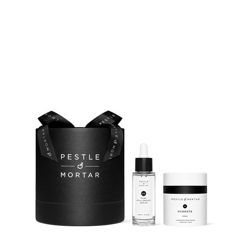 Pestle & Mortar Hydrating Duo gift sets- Hyaluronic Acid Face Serum with Vitamin B5 and Lightweight Anti Ageing Face Moisturizer