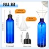 Barydat 12 Pcs Twist Top Applicator Bottle Refillable Squeeze Empty Plastic Bottles, Multi Purpose Round Hair Oil Applicator with Open Close Nozzle and 2 Funnels for Shampoo Lotion (Blue,8 oz)