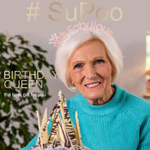 SuPoo Rose Gold 90th Birthday Decorations for Women 90th Birthday Headband Crown 90th Birthday Gifts for Her 90 & Fabulous Party Decorations Happy Birthday Tiara Hair Accessories