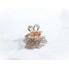 Small mini rose gold butterfly leaf hair claw clip with crystals