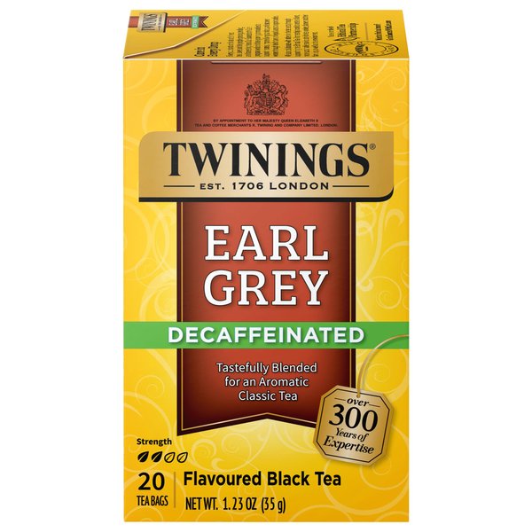 Twinings Decaffeinated Earl Grey Individually Wrapped Black Tea Bags, 20 Count (Pack of 6), Flavoured with Citrus and Bergamot, Enjoy Hot or Iced