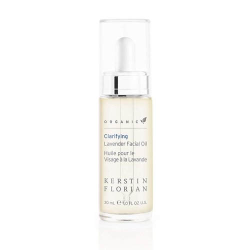 Kerstin Florian Organic Clarifying Lavender Facial Oil, Balancing Face Moisturizing with Sea buckthorn, Argan, and Jojoba Oils for All Skin Types (1 fl oz)
