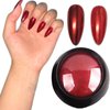 1 Box Mirror Nail Art Glitter Powder Holographic Metallic Gold Sliver Dust Sequins UV Gel Nail Chrome Pigment Decoration (Red)