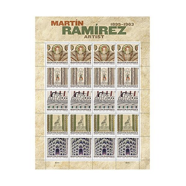 2015 Martin Ramirez Sheet of 20 Forever U.S. Postage Stamps Scott 4968-72 By USPS