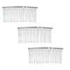 3 Pcs Wire Silver Hair Comb Wedding Bridal Make Veil Crafts Supply DIY 3 Inch