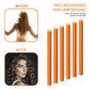 60 Pieces Flexible Curling Rods Twist Foam Flexi Rods No Heat Hair Rods Hair Rollers and Steel Pintail Rat Tail Comb for Long Hair Short Hair Women Girls (9.45 x 0.31, Orange)