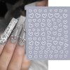 Love Heart Nail Art Stickers Valentine's Day Nail Stickers for Nail Art 6PCS 3D Gold Red White Heart Nail Decals Valentines Nails Art Decorations Supplies Manicure Transfer Sliders for Women Girls