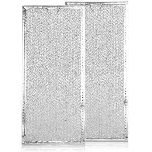WB06X10596 Microwave Grease Filter for GE Oven Range Hoods, Countertop Microwave Filter Replacement, Aluminum Mesh, 13.5 inches x 6 inches Replaces Part # PS952418, Pvm1870sm3ss, 2 Pack
