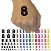 Number 8 Eight Fun Bold Font Temporary Tattoo Water Resistant Fake Body Art Set Collection - Light Blue (One Sheet)