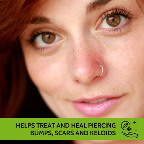 BodyJ4You Piercing Bump Treatment Keloid Removal - Natural Aftercare Solution Ear Nose Belly Lip - Wound Wash Elevated Scar Cleaner Soothing Skin - Organic Jojoba Oil Lavender Rosemary - Pack of 2