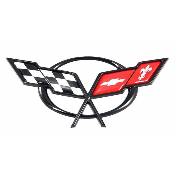 Crossed Flag Emblem Compatible with 1997-2004 Chevrolet Corvette C5 fits Front Hood or Rear Bumper