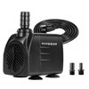 VIVOSUN 480GPH Submersible Pump(1800L/H, 25W), Ultra Quiet Water Pump with 7.2ft High Lift, Fountain Pump with 5ft Power Cord, 3 Nozzles for Fish Tank, Aquarium, Statuary, Hydroponics Black