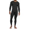 TSLA Men's Thermal Underwear Set, Microfiber Soft Fleece Lined Long Johns, Winter Warm Base Layer Top & Bottom, Soft Micro Fleece Black, Medium