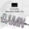 Kitsch DAMN Rhinestone Bobby Pin for Hair - Oversized Statement Hairpin | Non-Slip Decorative Hair Pin with Bold Text for Holiday Gift & Special Occasions | Fancy Bobby Pin for Women's Hair, 1pc