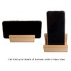 enyuwlcm 2 Pack Bamboo Wood Desktop Business Card Holder Display for Desk Sturdy Business Card Stand for Office Tabletop Counter Organizer