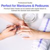60 Premium Salon Towels – 100% Cotton 16 x 27 Inches – Absorbent Hand Towels for Gym, Beauty Spa, Barber or Hair and Nail Care – Bulk Wholesale Package for Hotels – Durable and Soft - Blue Stripe