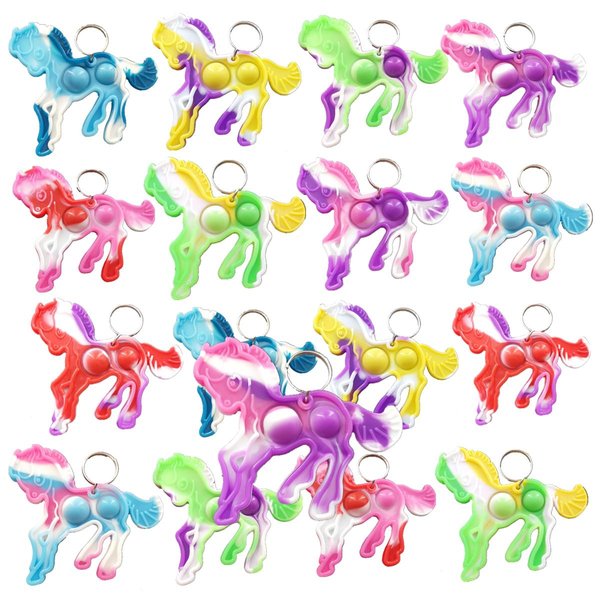 HOZKEAP 24 Packs Bulk horse Push Fidget Bubble Mini Pop Fidget for Adult and Kids,Birthday Party Favors Supplies gifts Classroom summer Students Bubble Prize