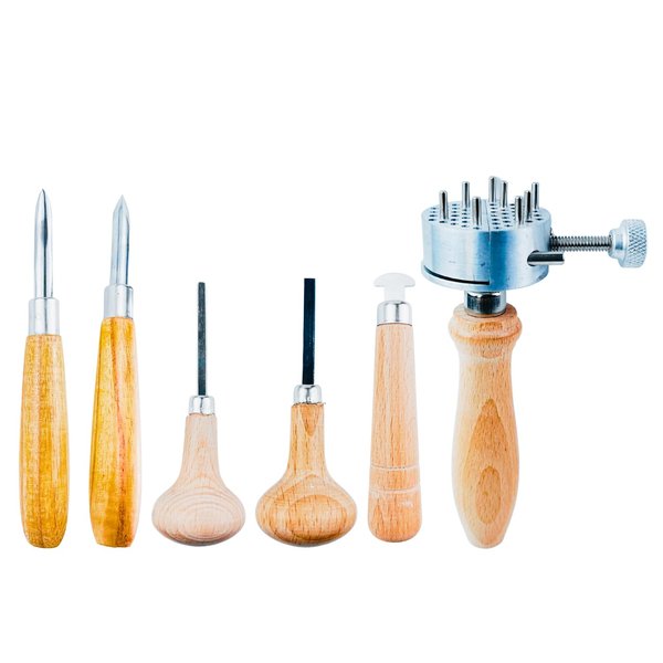 JEWEL TOOL 6 Pc Wooden Stone & Ring Working Deluxe Set | Includes Burnishers, Bezel Roller, Prong Pushers, & Vise | Designed For Professional Jewelers and DIY Hobbyist