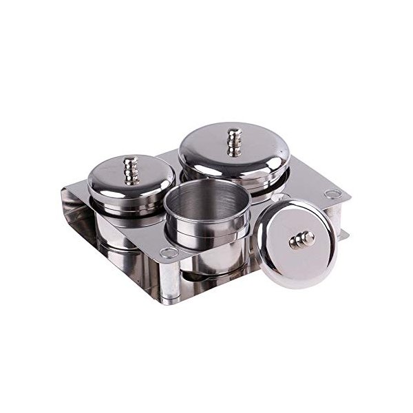 PIAOPIAONIU 3 Pieces Nail Art Equipment Cup Bowls Stainless Steel Acrylic Liquid Powder Cup Stainless Steel Nail Powder Holder Container with Lids for Nail Art Tools