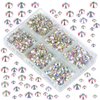 LPBeads 6000 Pieces Clear AB Non Hotfix Rhinestones 6 Sizes Round Crystal Glass Flat Back Rhinestones with Tweezers and Picking Pen for Nail Art Crafts Clothes Bags DIY