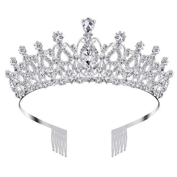 COCIDE Tiara and Crown for Women Silver Rhinestone Birthday Headband Princess Tiaras for Girls Hair Accessories Jewelry for Bridal Wedding Prom Birthday Christmas Xmas Halloween Party (Silver-2)