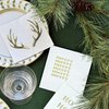 Antler Christmas Cocktail Napkins – Gold Foil Embossed Holiday Napkins, 3-Ply Gold Foil Disposable Christmas Napkins by Sunshine Supply