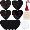 JOYIN 24 Packs Valentines Day Cards with Scratch Heart Scratch Paper Magic Color Scratch Heart Rainbow Cards for Kids Valentine Crafts & Art Classroom Exchange, Valentine's Party Favors