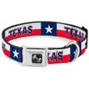 Dog Collar Seatbelt Buckle Texas Flag Texas 18 to 32 Inches 1.5 Inch Wide