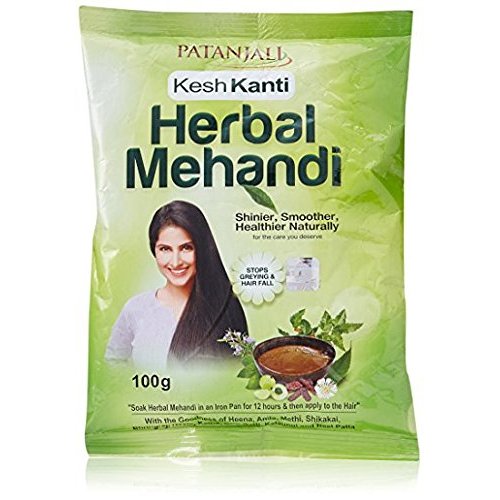 Patanjali Herbal Mehndi (Henna) Powder - 7.05 oz (Pack of 2, 100g Each) | 100% Natural Hair Color | No Chemical Additives