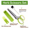 Herb Scissors with 5 Blades and Cover,Kitchen 5 Stainless Steel Blade Herb Cutting Shears Scissors, Shredding Scissors for Paper,Food Salad Herb Cilantro Cutter Mincer Chopper Garden Kitchen Gadgets