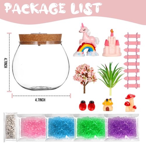 Atonofun Unicorn Terrarium Crafts Kit for Kids, LED Night Light Birthday Gift for Girls, Unicorn Toys for Girls, DIY Arts and Crafts Kit for Kids Girls Presents Ages 4 5 6 7 8-12 Year Old