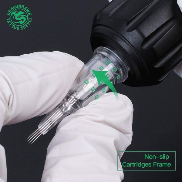 Dragonhawk Extreme Tattoo 20Pcs Cartridges Disposable Needles Standard 1201 Round Liner (1RL)