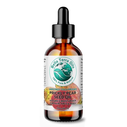 Bella Terra Oils - Prickly Pear Seed Oil 2 oz - Cold-Pressed Excellence, Packed with Vitamin E, Linoleic Acid, and Betalains, A Luxurious Touch for the Face