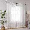 SMILE WEAVER White Sheer Curtains 95 Inch Long for Living Room,Privacy & Light Filtering Semi Sheer Curtain with Star Print Design,Lightweight Voile Transparent Bedroom Window Drapes,2 Panels