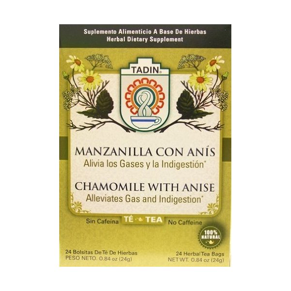 Tadin Tea Chamomile With Anise 24 Bags - Te De Manzanilla Con Anis by Tadin