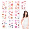 Molain 20 Sheets X-Ray Flowers Temporary Tattoos for Women, Watercolor Rose Lily Floral Tattoos Arm Fake Flower Tattoo Stickers Body Art Waterproof Tattoo Stickers