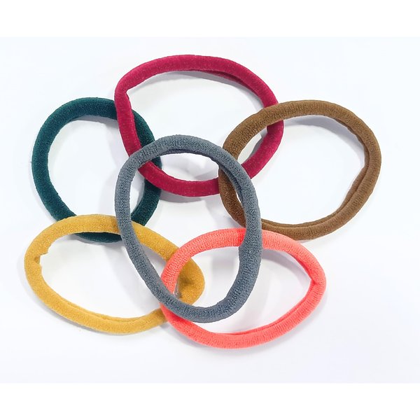 Hair Ties for Women, Multicolour Elastic Hair Tie No Damage for Thick Hair, 6pcs Seamless Thick Hair Bands,Soft Ponytail Holders Hair Accessories for Women Pack of 6