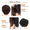 Curly Ponytail Extension for Black Women Drawstring Ponytail Hair Extensions (6inch, 1B/27)